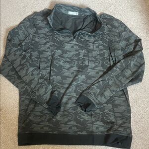Camo Quarter-Zip Pullover Sweatshirt - Charcoal